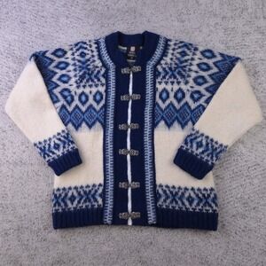 VTG Fjord Fashion Wool Cardigan Sweater Size 38 Small Sweater Metal Clasp Norway